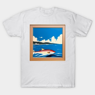 Vintage Retro Cod Fishing Poster T-Shirt